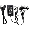 TIGERSECU Security Camera Power Adapter with 9-Way Power Splitter, 12V 5A 100V-240V 2.1x5.5mm Power Supply, Compatible with Lorex, Samsung, Q-See