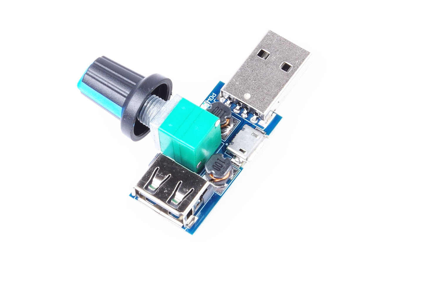 KNACRO 5W Mini USB Fan Air Volume Speed Stepless Governor Module DC 4-12V to 2.5-8V Speed Control Knob with Switch Function (1pc)