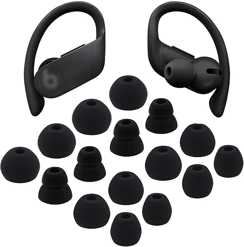 ALXCD Replacement Eartips Silicone Earbuds Buds Set Compatible with Powerbeats Pro, 8 Pairs S/M/L/D 4 Sizes Soft Silicone Earbuds Tips, Compatible