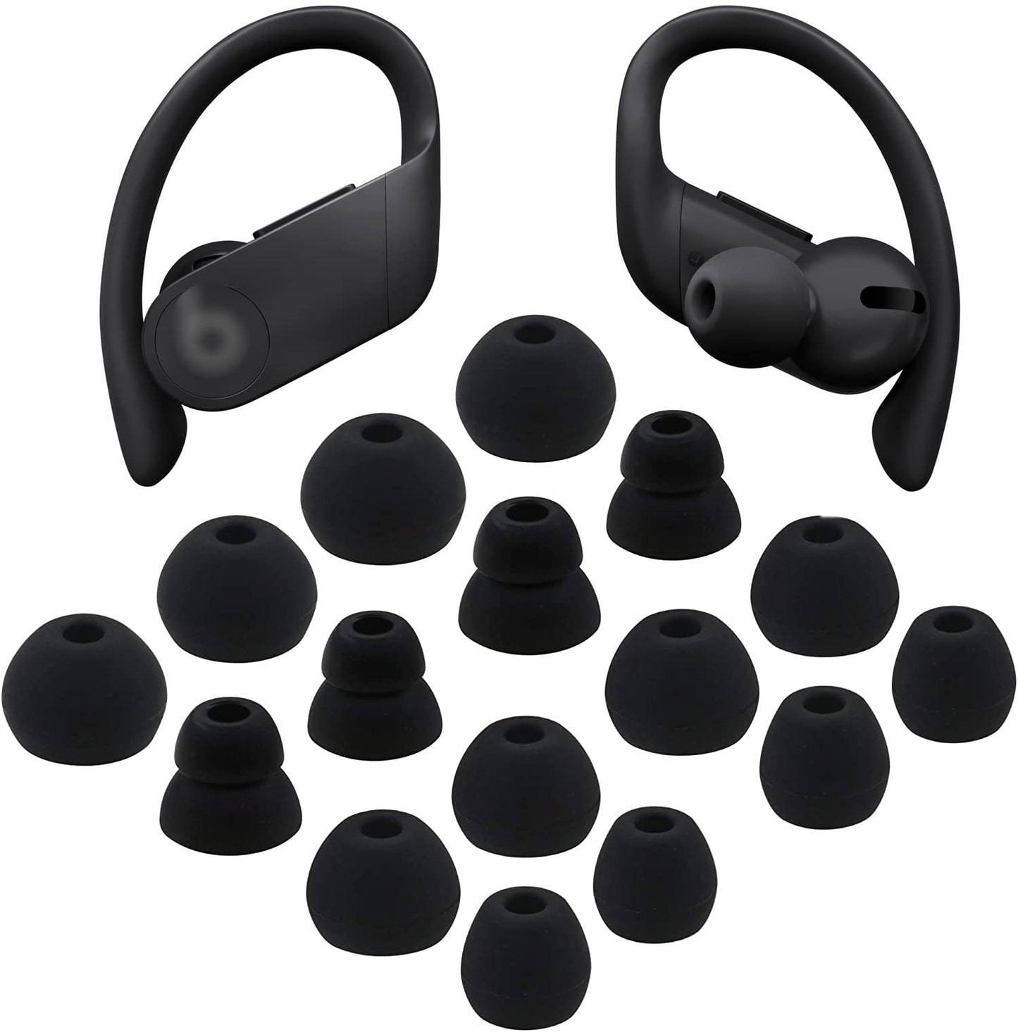 ALXCD Replacement Eartips Silicone Earbuds Buds Set Compatible with Powerbeats Pro, 8 Pairs S/M/L/D 4 Sizes Soft Silicone Earbuds Tips, Compatible
