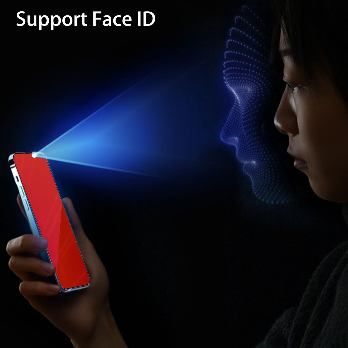BWEDXEZ 2 Pack Anti-Blue Privacy Tempered Glass for iPhone 15 Pro Max Anti-Spy Screen Protector Anti-Peeping Film Gradient Colorful 6.7 inch