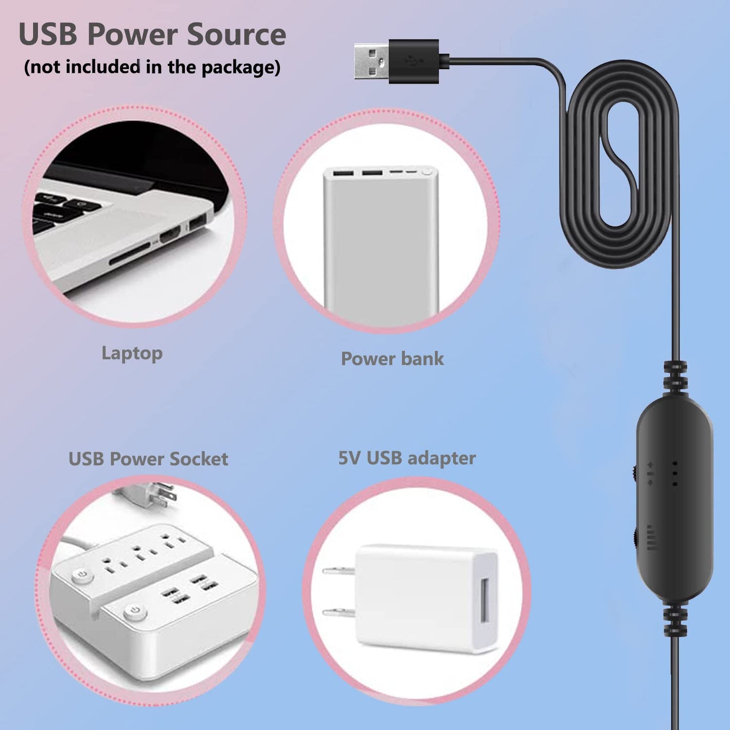 Delinx 8W DC 12V PC Cooling Fan Speed Control,USB to Dual 3-Pin 4-Pin Fan Power Adapter Cable,DC 5V Step up 5-12V Adjustable,with 2-Way Splitter Cable