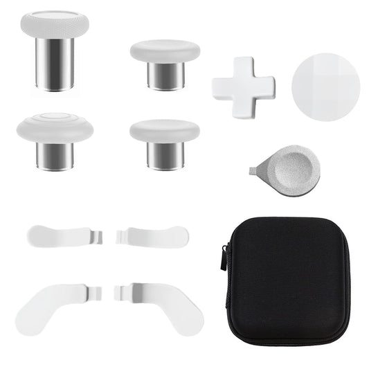 Elite Series 2 Gaming Controller Accessories Kit with Thumbsticks, D-Pads, Paddles, Trigger Buttons for Elite Series 2 Core ( White)
