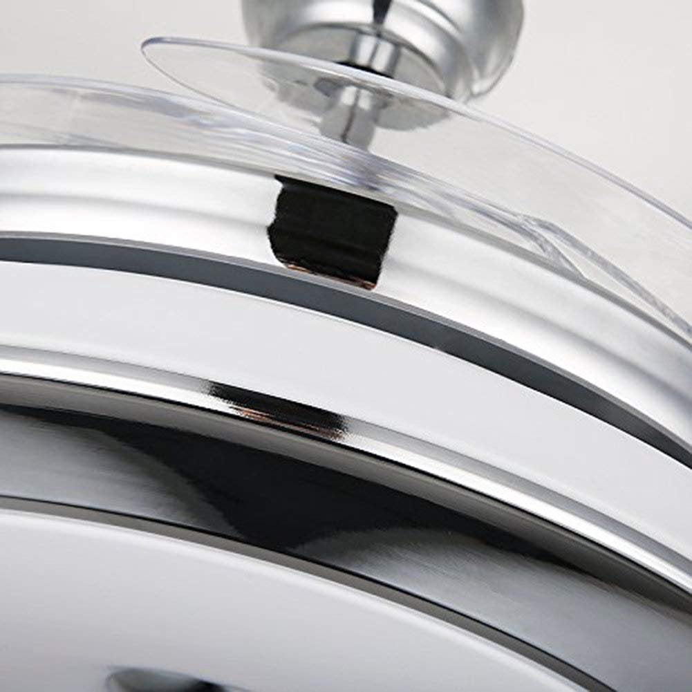 FINE MAKER 36" Ceiling Fans with Lights Remote Control, Modern Silver Retractable Ceiling Fan with 3 Colors Change 3 Speeds Contemporary Fandelier