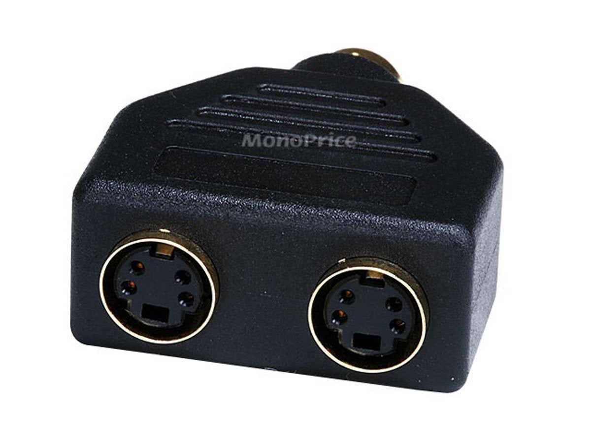 Monoprice Video Splitter - S-Video to 2 x S-Video (MDIN4M/MDIN4F X2) Splitter (101124)