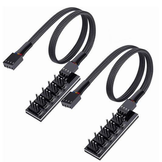 AVERZELLA 2 Pack Cooling Fan 1 to 5 Hub, All 4 Pin Cooling Fans Power Extension Cable for PC Case Internal Motherboard Fan, 5 Way Splitter Wire