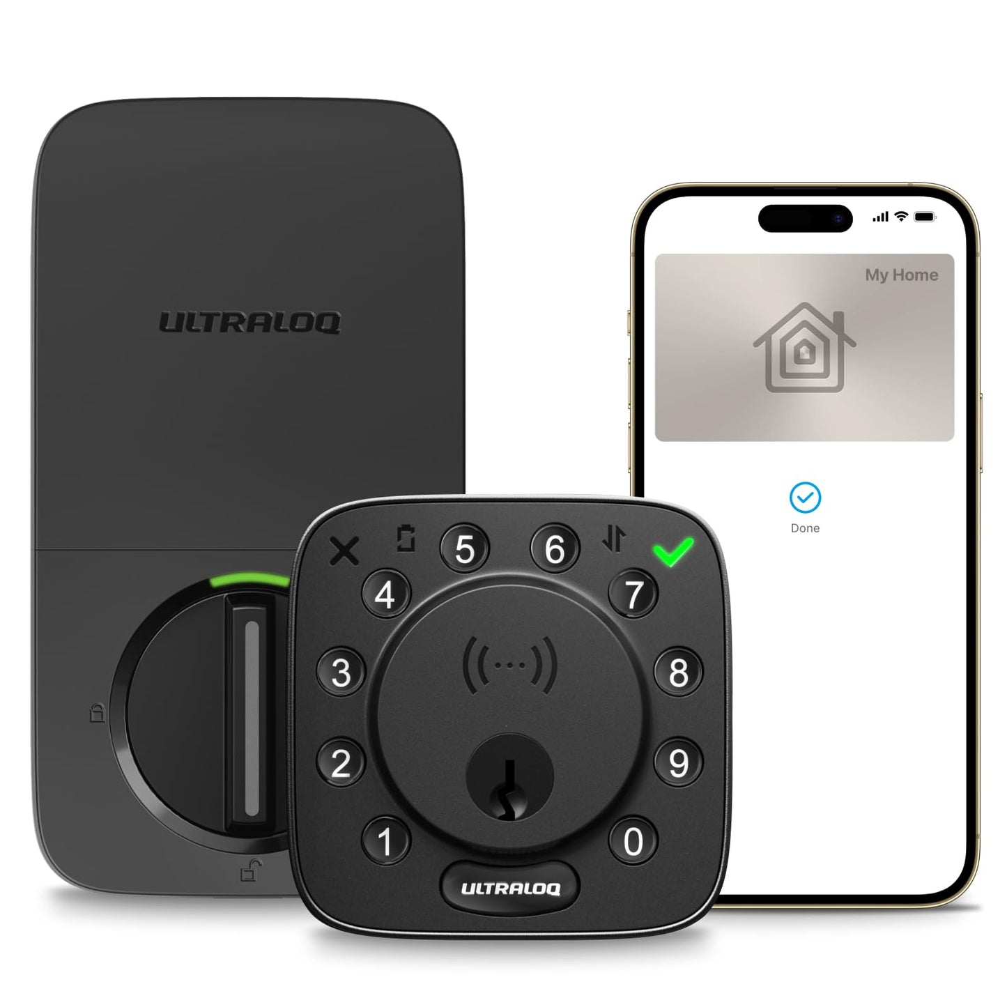 ULTRALOQ Bolt NFC Smart Lock, Tap to Unlock with Apple Home Key and Android NFC, Built-in WiFi Deadbolt, App Remote Control, Auto Lock, Works