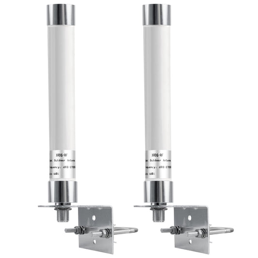 XRDS-RF 4G LTE Antenna 6dBi Omni-Directional Outdoor Fixed Mount Antenna with N Female Connector for Router, Modem, Radio, Signal Amplifier 2PCS