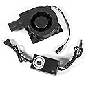 120mm x 32mm Dual Ball Blower Fan 12V with 110v - 240v AC Plug Variable Speed Controller - High Velocity Squirrel Cage Fans for DIY Cooling Projects