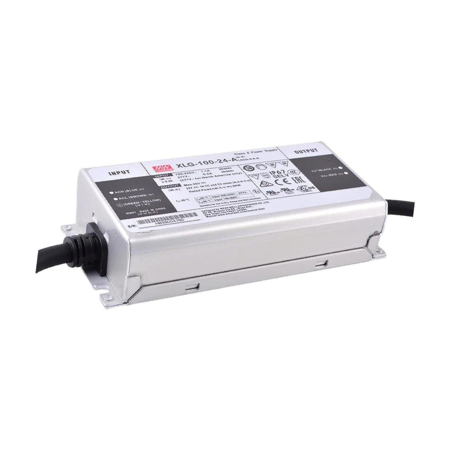 Mean Well XLG-100-24-A LED Power Supply CC+CV 96W 16.8-24V 4A, Io Adj by Potmeter,100~305VACin