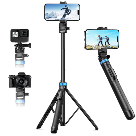 UBeesize 72" Phone Tripod - Tripod for iPhone & Selfie Stick with Phone Holder & Remote - Upgraded, Stable & Portable Stand for iPhone 17/16/15/14