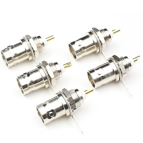ANHAN BNC Female Panel Mount Connectors with Nut BNC Female Bulkhead Adapters RF Coaxial Adapter 5Pack