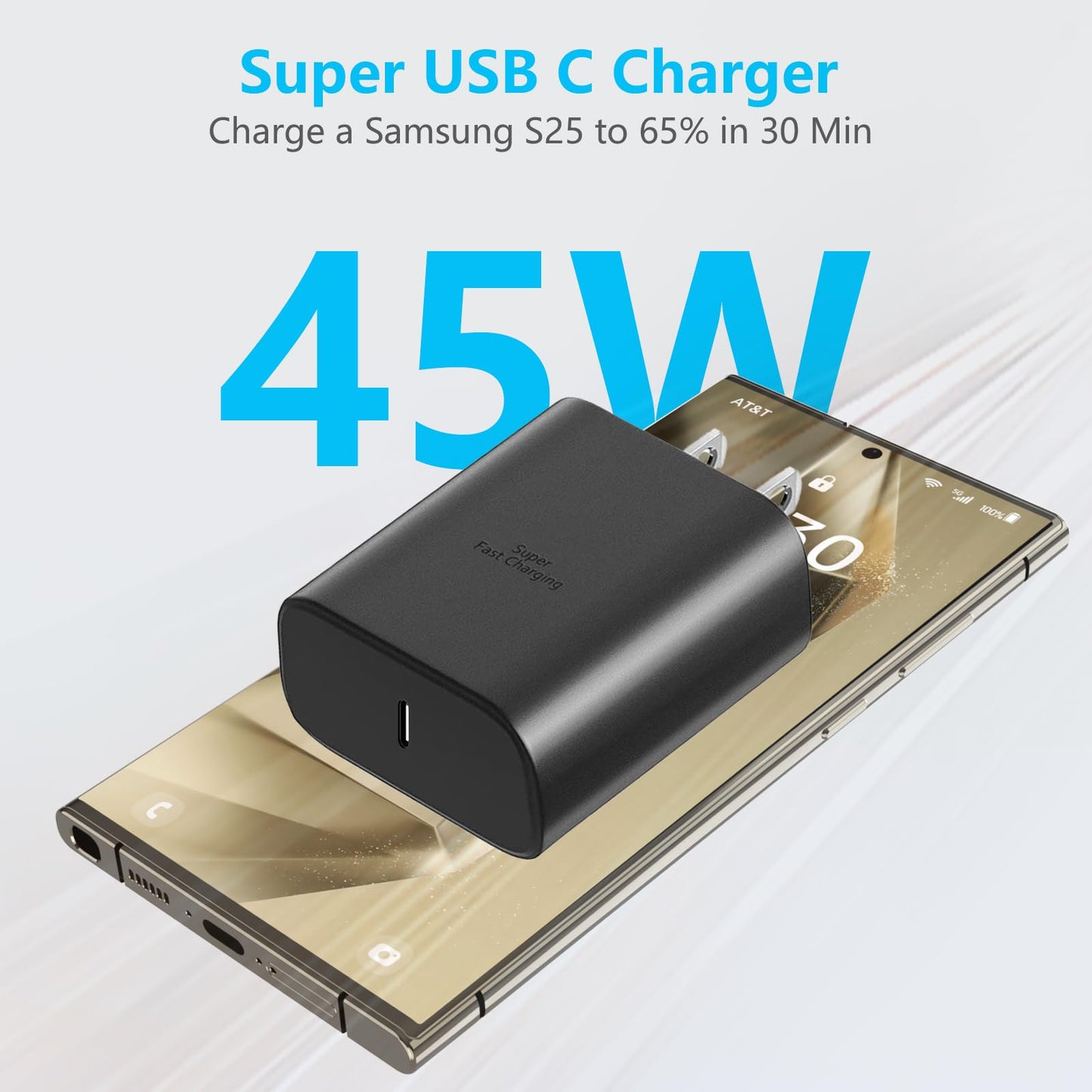 45W Super Fast Charger for Samsung, Android Phone Charger, 10FT Long USB C to C Cable with 45 Watt PD/PPS Wall Type C Charging Block for Samsung