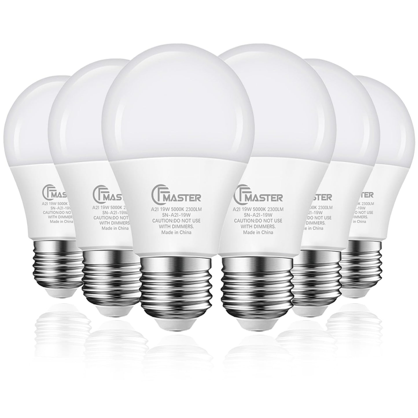 JIANGSILING A21 LED Light Bulb, 150W Equivalent Light Bulbs, 19W 5000K Daylight, 2300 Lumens, Non-Dimmable LED Bulb, E26 Standard Base for Indoor