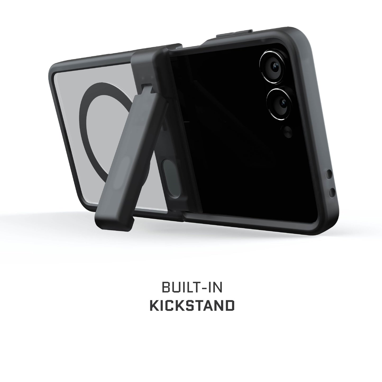 Ghostek Covert Clear Flip 7 Case with Built-in Kickstand, MagSafe and Full Hinge Protection Designed for 2025 Samsung Galaxy Z Flip7 (6.9") (Smoke