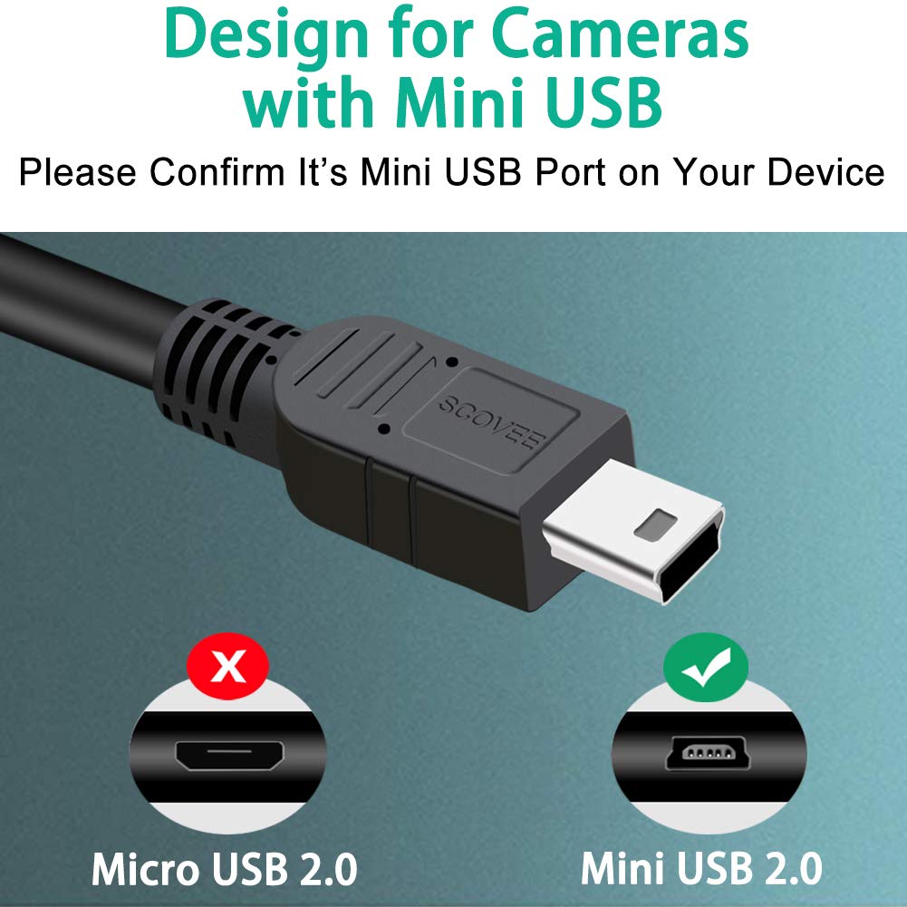 SCOVEE Camera USB Cable Cord for Canon Rebel/PowerShot/EOS/DSLR/ELPH Digital Cameras,Transfer Wire Data Cable for Canon Rebel Camcorder,Vixia PC