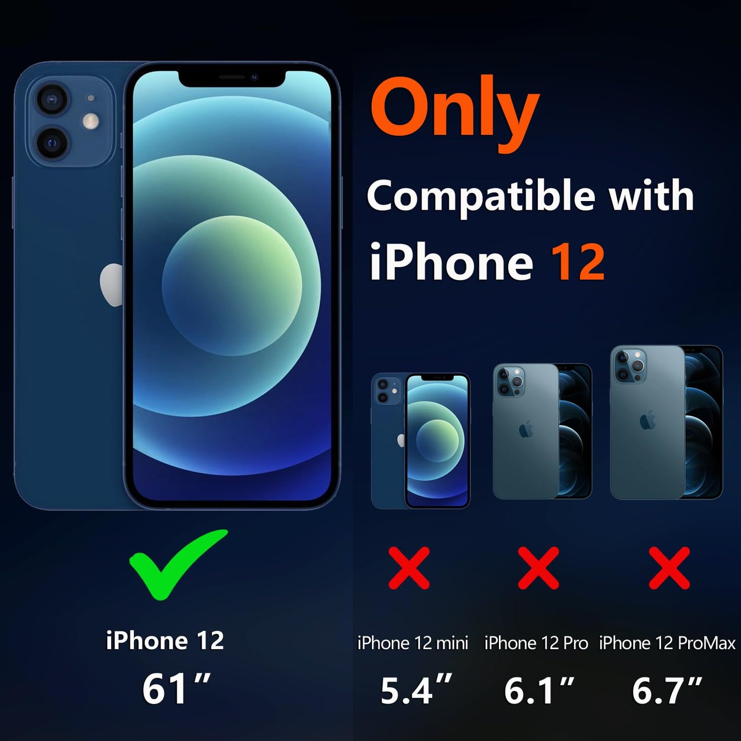 Diverbox for iPhone 12 case, iPhone 12 Magnetic case [with Screen Protector and Camera Lens Protector ] 2 Pack [15 FT Military Grade Drop Protection]
