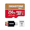 ?5-Years Data Recovery? GIGASTONE 256GB Micro SD Card with USB 3.2 Type C Card Reader, 4K Camera Pro MAX, Speed Up to 130MB/s Compatible with Gopro