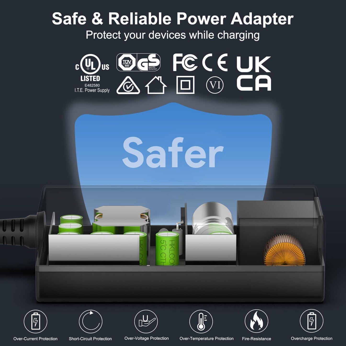 HKY 19V AC Adapter for Samsung Odyssey G5 27" 32" 34" Curved Gaming Monitor Charger G55C C27G55 C32G55 C34G55, C27G55T C32G55T C34G55T CH71…
