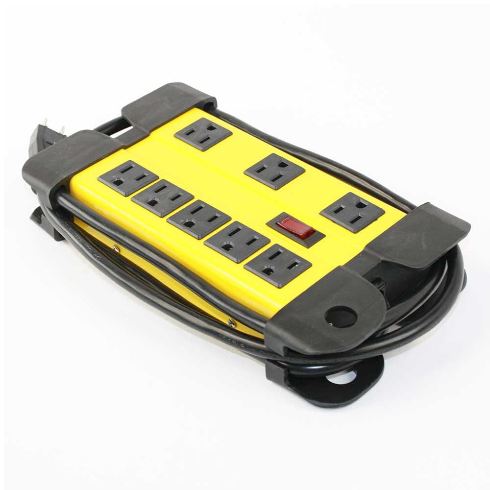 Superior Electric SE 1544 Heavy-Duty Metal Power Strip, 8 Outlet, 6ft Cord, 14AWG, UL