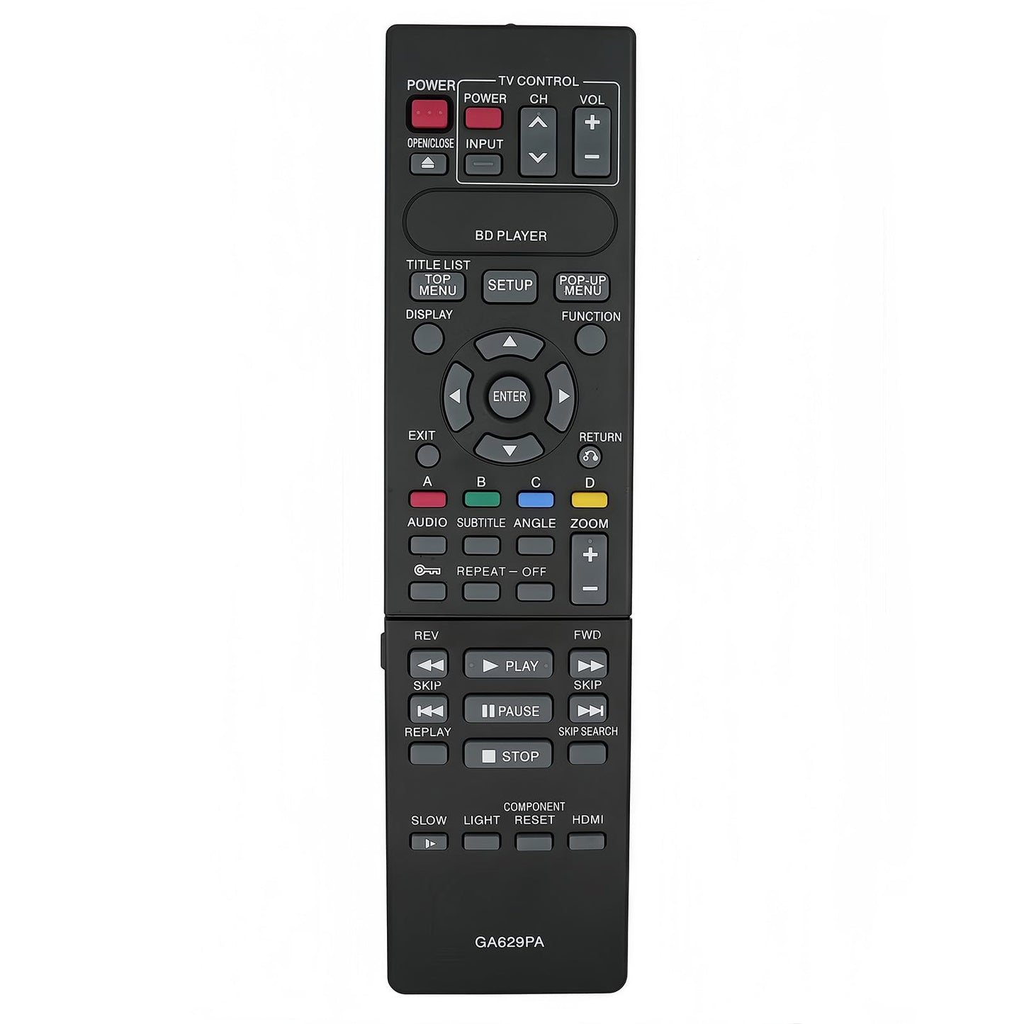 Replacement Remote Control Compatible for Sharp Blu-ray BD DVD AQUOS Disc Player BD-HP21 BD-HP21U BD-HP21X BD-HP21S RRMCGA900WJPA GA629PA BD-HP50U