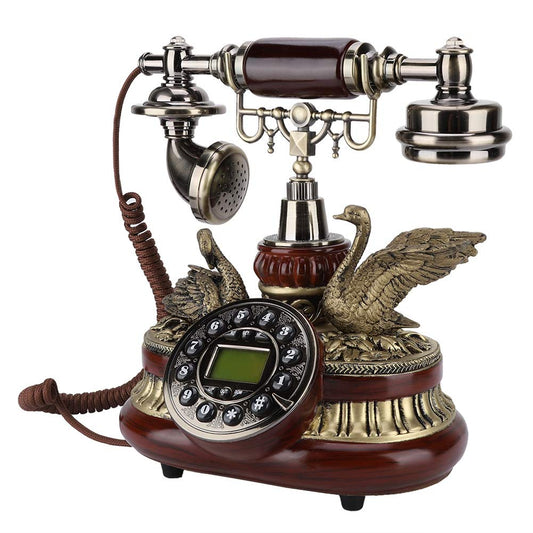 Classic European Antique Vintage Telephone - Dual System /DTMF,Old Fashioned Rotary Telephone, Rotary Dial Antique Landline Corded Phone for Decor