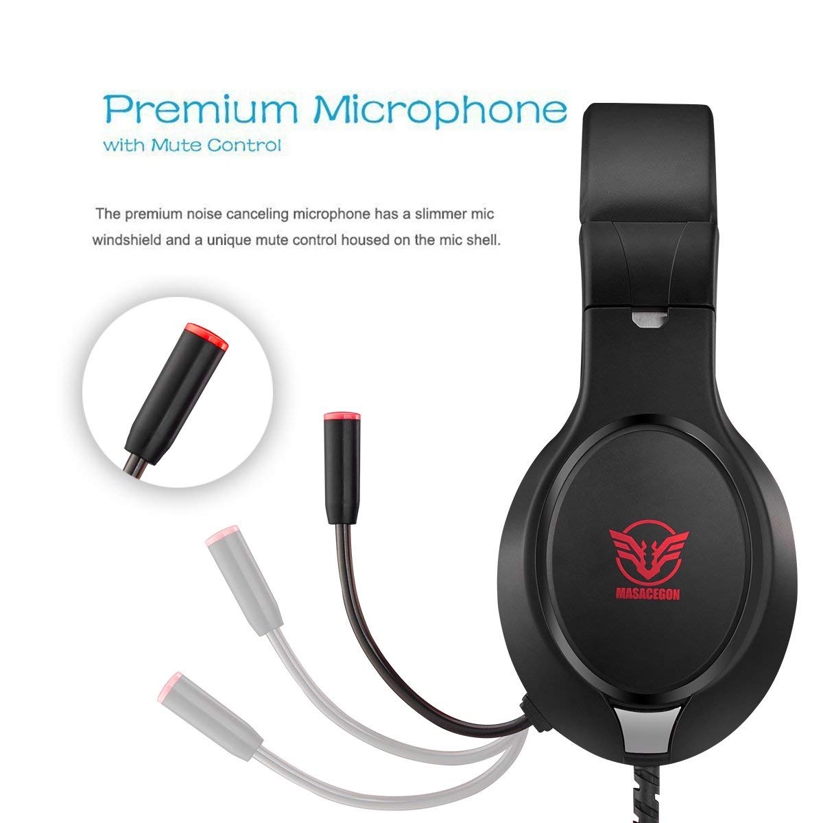 Gaming Headset for Nintendo Switch, Xbox One, PS4, PS5, Bass Surround and Noise Cancelling with Flexible Mic, 3.5mm Wired Adjustable Over-Ear