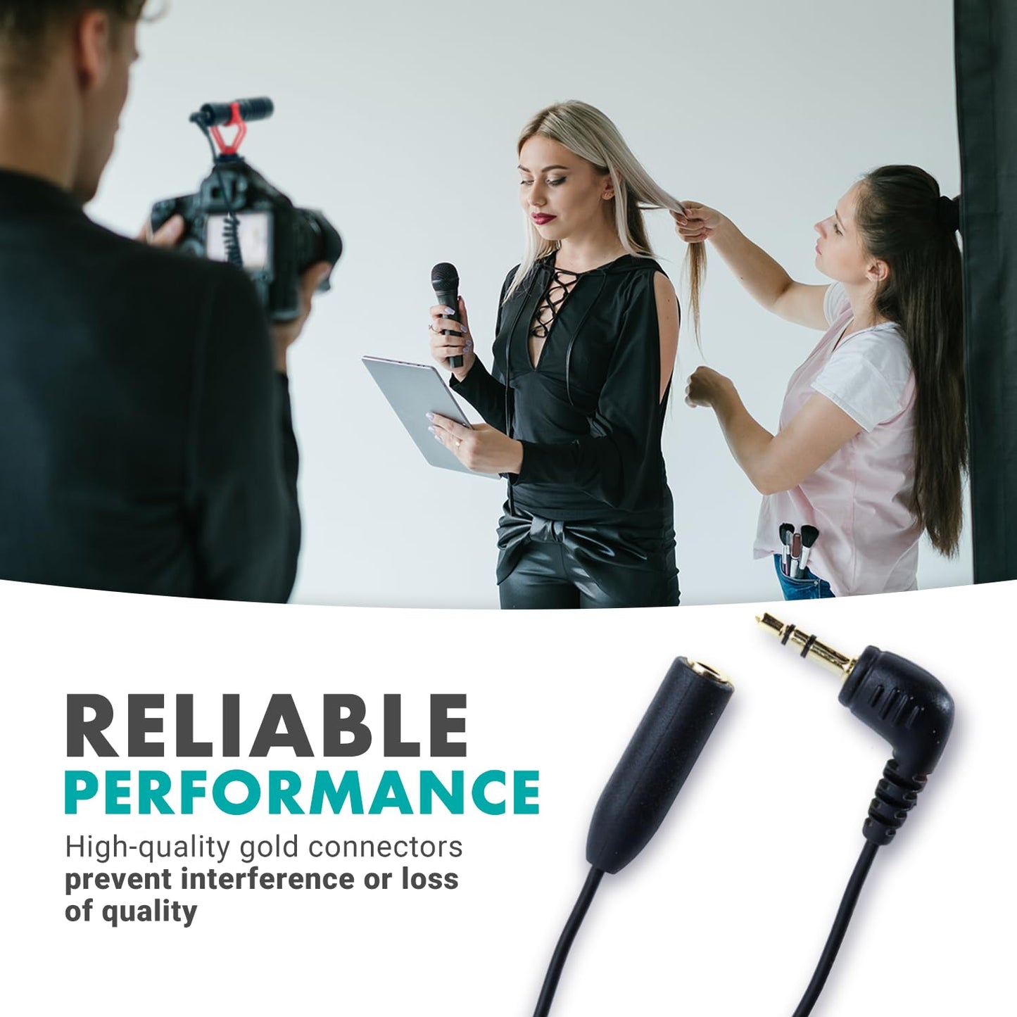 Movo MC4 TRRS to TRS Adapter - 3.5mm (Female) TRRS Microphone Adapter Cable to 3.5mm TRS (Male) for Cameras and Recorders