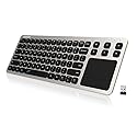 Arteck 2.4G Wireless Touch TV Keyboard with Easy Media Control and Built-in Touchpad Mouse Solid Stainless Ultra Compact Full Size Keyboard -Connected