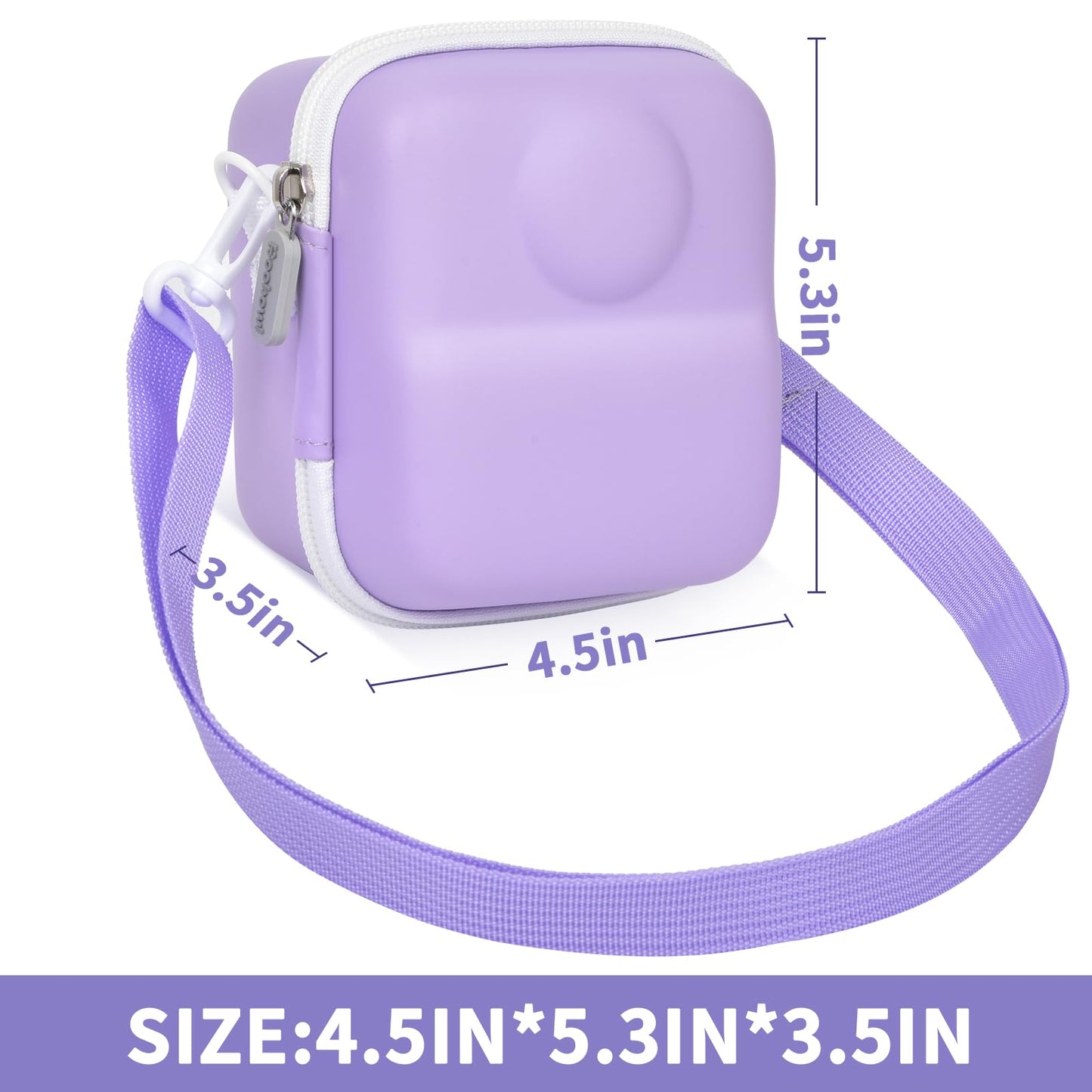 Kids Instant Print Camera Case for Cimizi, for Masterbee, for Dylanto, for BOFIDAR, Portable Storage Bag with Shoulder Strap, Mesh Pocket for Print