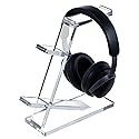 MyGift Premium 10mm Thick Clear Acrylic Gaming Headphone Headset Stand with 2 Controller Holder, Tabletop Universal Storage Rack for Game Accessories