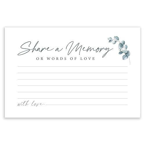 CLEVER SIGNS 50 Pcs Share a Memory Card, 4" x 6" - for Celebration of Life Birthday Anniversary Memorial Funeral Graduation Bridal Shower Game