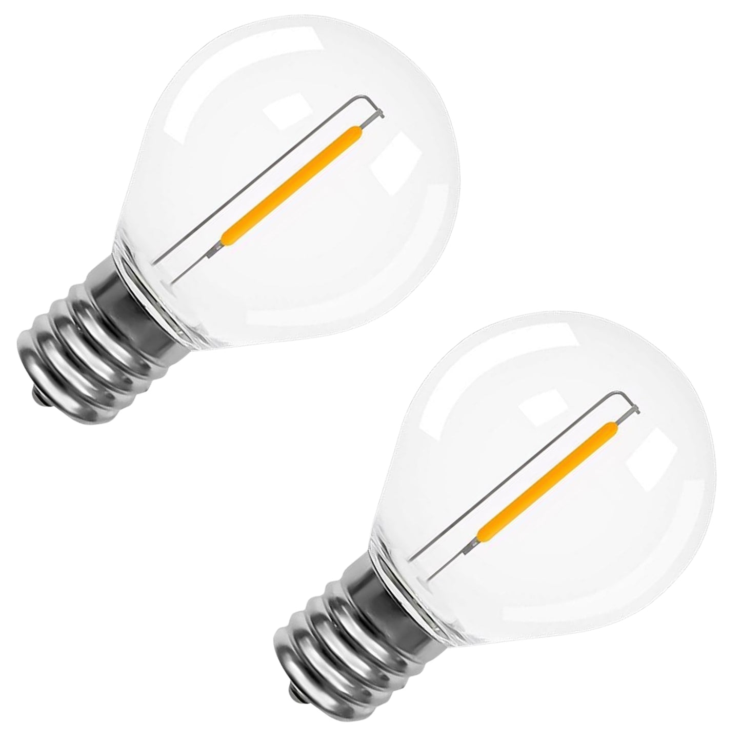 Holiday Bright Lights G40 LED Replacement Bulbs Warm White Dimmable E17 Globe Set for Outdoor Patio String Lights