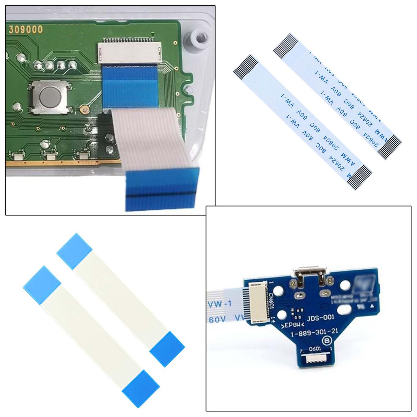 4 Pairs (8Pcs) Flex Ribbon Cables Compatible with Sony PS5 16 Pin Console Gamepad Touchpad L1 L2 R1 R2 Flex Cable Replacement for TV Video Games