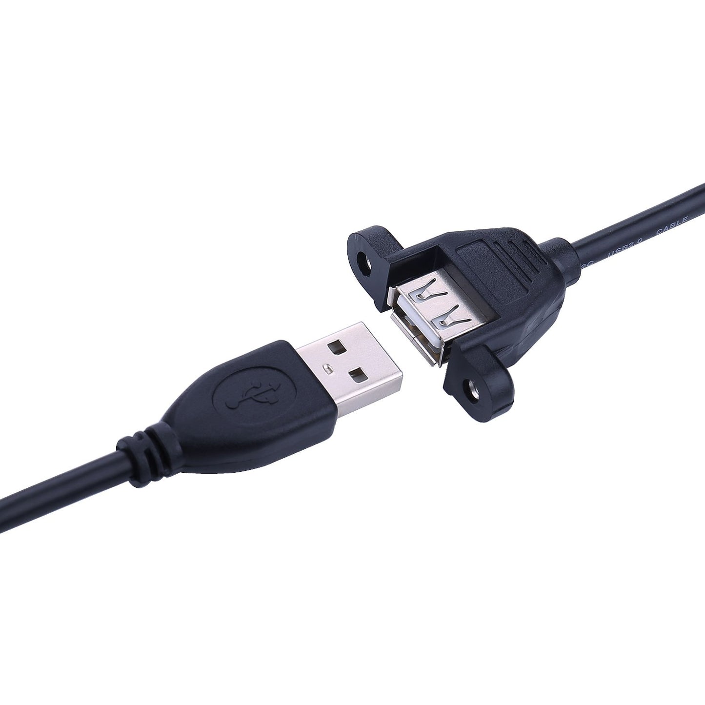 iGreely USB Extension Cable 2Pack 1Ft/30cm USB 2.0 Panel-Mount Type A Male to Type A Female Cable