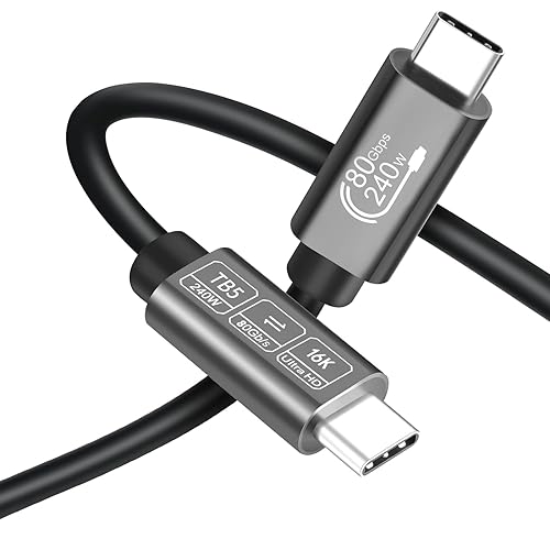 Angusplay USB C Cable 80Gbps Thunderbolt 5/4/3 6ft, USB4 | 240W Fast Charging | 16K/8K Video Display | Compatible with MacBook Pro/Air, iPad Pro, Dell