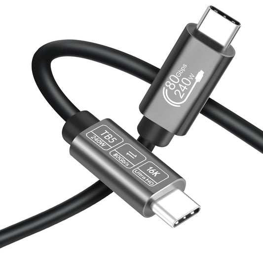 Angusplay USB C Cable 80Gbps Thunderbolt 5/4/3 6ft, USB4 | 240W Fast Charging | 16K/8K Video Display | Compatible with MacBook Pro/Air, iPad Pro, Dell
