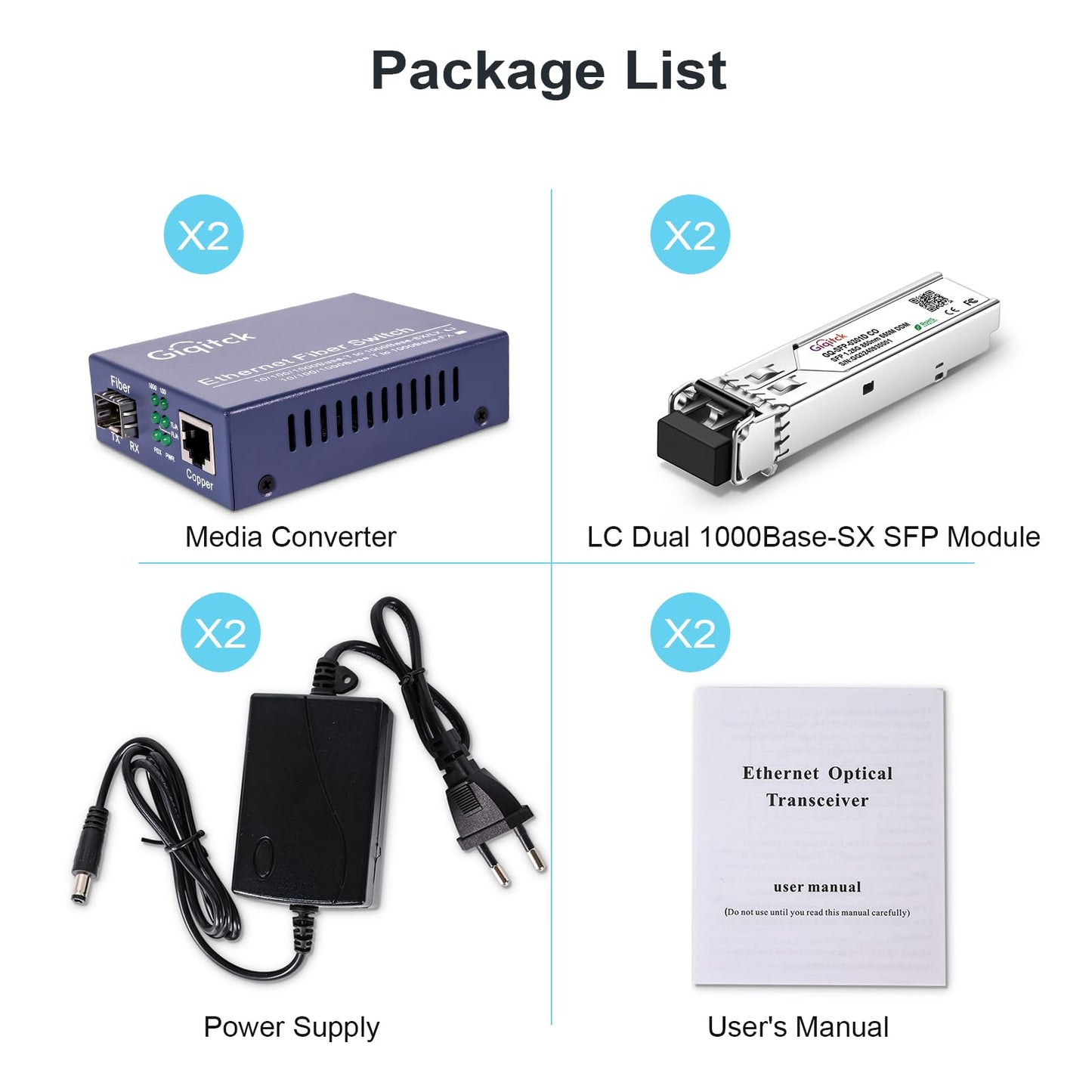 10/100/1000Mbps Media Converter with 1x 1000Base-LX SFP Module