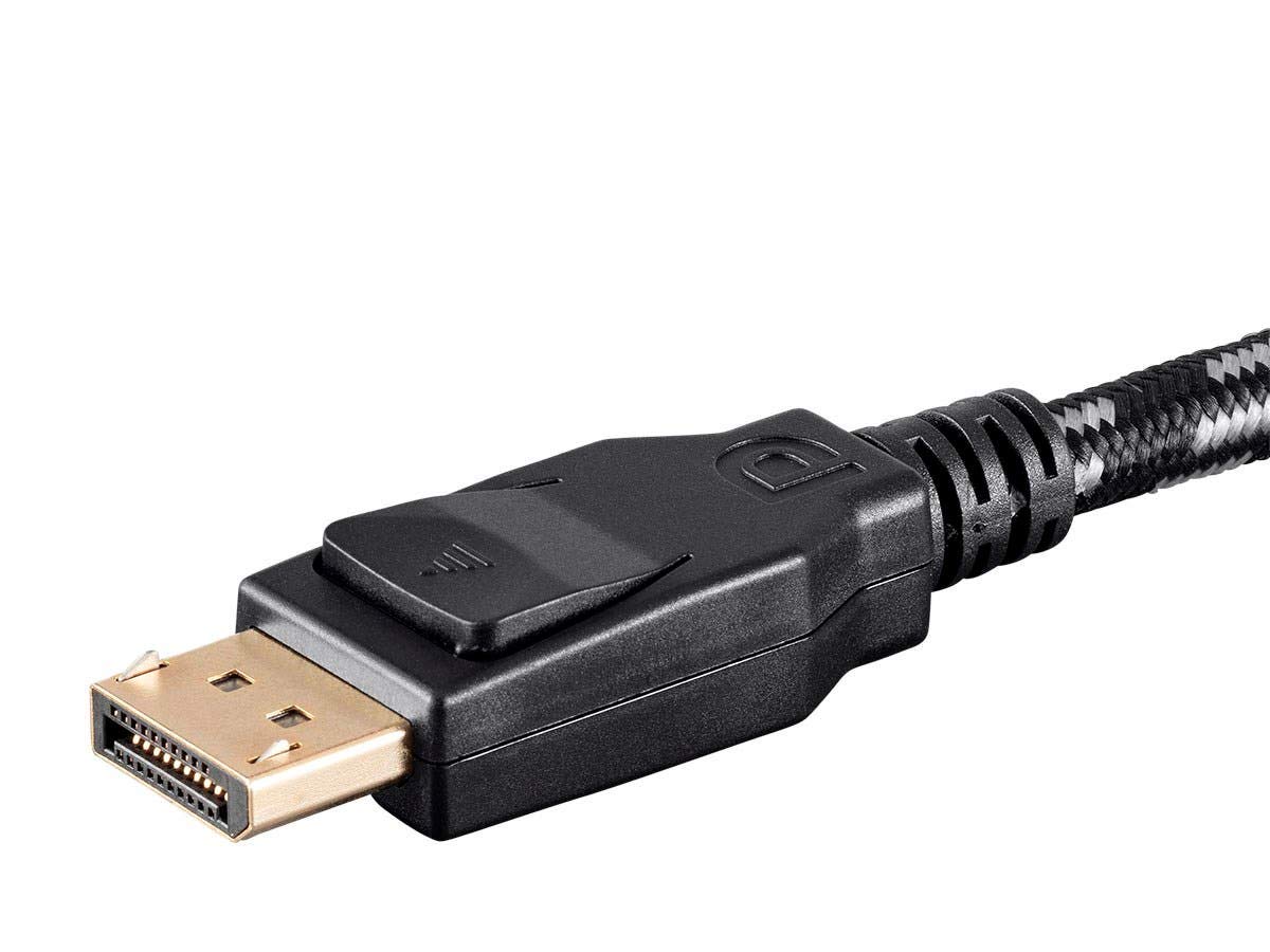 Monoprice Braided DisplayPort 1.4 Cable - 3 Feet - Gray, 8K Capable for Graphic Design, TV Walls and PC Gaming