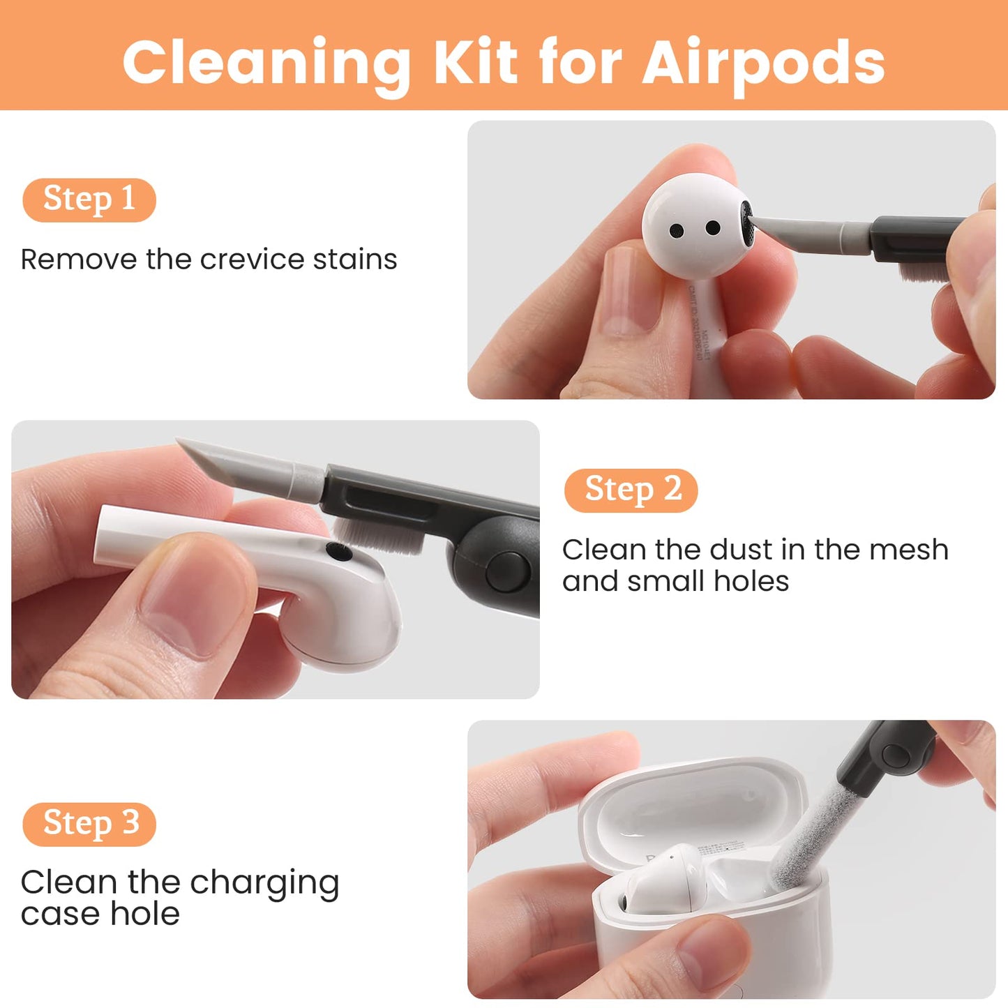 7 in 1 Electronic Cleaner kit, Cleaning Kit for Monitor Keyboard Airpods MacBook iPad iPhone iPod, Screen Dust Brush Including Soft Sweep, Swipe