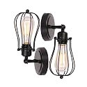 BRIGHTESS #06 Wire Cage Pendant Fixture Wall Mount Set of 2 Packs Black Industrial Vintage Edison Indoor Hardwired Finish(2packs)