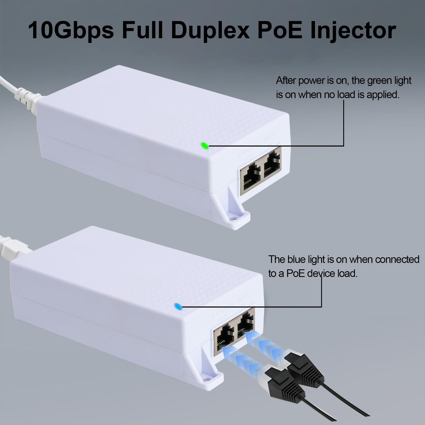 ThePoEstore PoE++ Injector 10G, Power Over Ethernet Plus Adapter, White