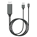 Works by Tek Styz PRO USB-C HDMI Compatible with iPhone, Andriod, Galaxy, Laptop at 4k with Power Port, 6ft Cable at Full 2160p@60Hz, 6Ft/2M Cable