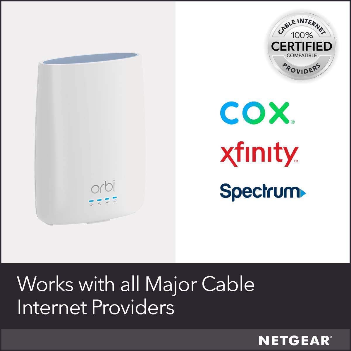 NETGEAR Orbi All-in-One Cable Modem + Whole Home Mesh-Ready WiFi Router - for Internet connectivity and speeds up to 2.2 Gbps Over 2,000 sq. feet
