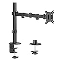 Mount-It! Single Monitor Arm 17" to 32", Full Motion Adjustment with Tilt, Rotation, Swivel, Height Adjustment Along Pole, Clamp or Grommet Mounting