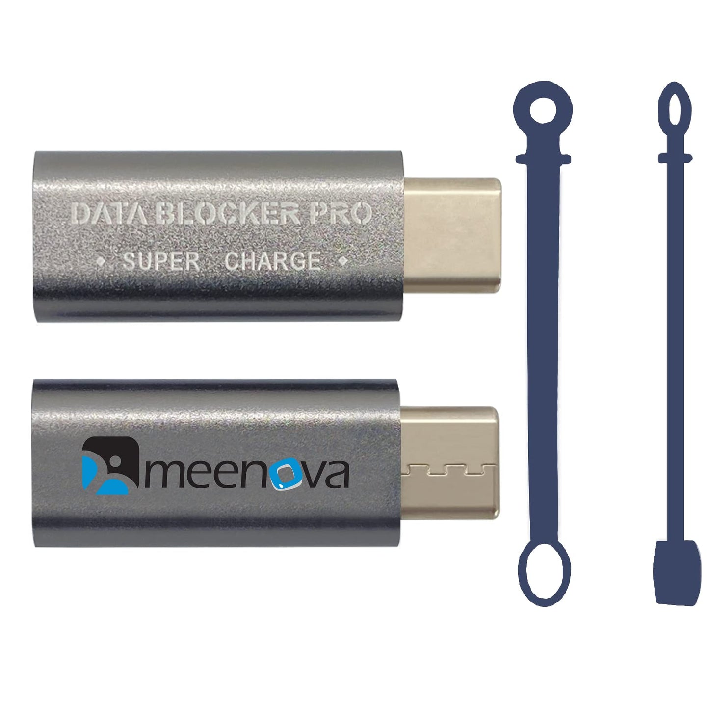 Meenova USB C Data Blocker Pro, USB-C Female to Male Adapter with Smart Chip Security to Protect Against Juice Jacking, Grey