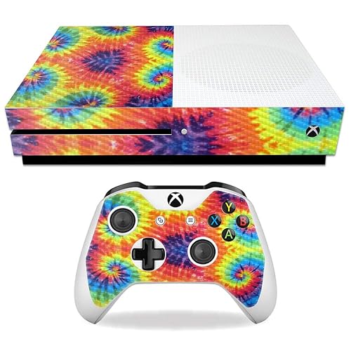 MightySkins Carbon Fiber Skin for Microsoft Xbox One S - Tie Dye 2 | Protective, Durable Textured Carbon Fiber Finish | Easy to Apply, Remove,