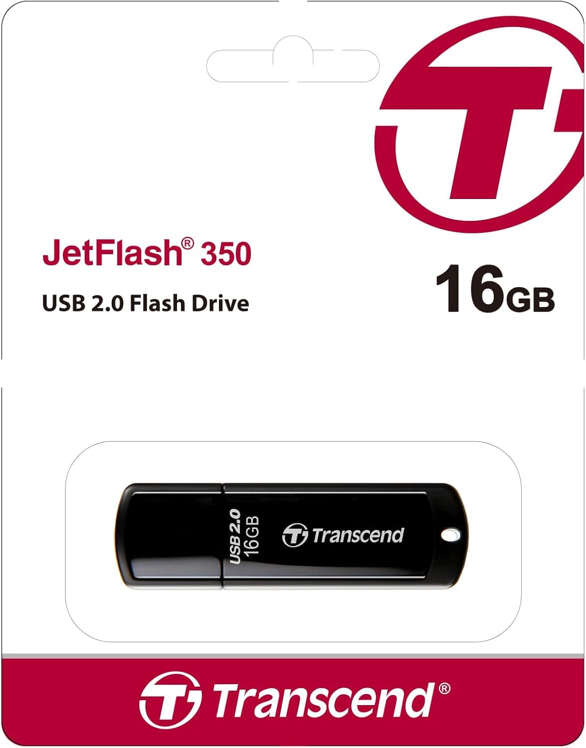 Transcend 16GB JetFlash 350 USB 2.0 Flash Thumb Drive, Data Storage, Backup
