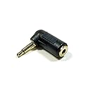 Philmore Right Angle 3.5mm 1/8" Mono Male Plug to 3.5mm 1/8" TRS Stereo Female Jack; 561A