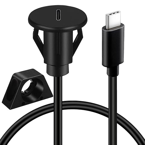 BATIGE Small Type C 3.0 Car Flush Mount Cable USB C 3.0 Panel Mount Male to Female Extension Cable for Car Truck Boat Motorcycle Dashboard 3ft